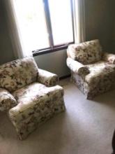 2- Upholstered flowered chairs- upstairs