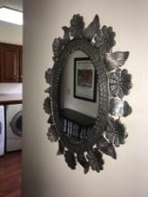 Tin frame hanging mirror