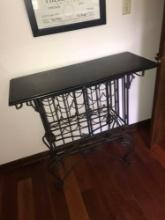 Metal black table 38 in x 16 in 3 ft high