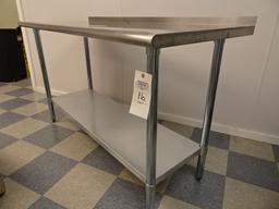 STAINLESS STEEL WORK TABLE W/ BOTTOM SHELF, 60"X24"X35", ADJ. LEGS