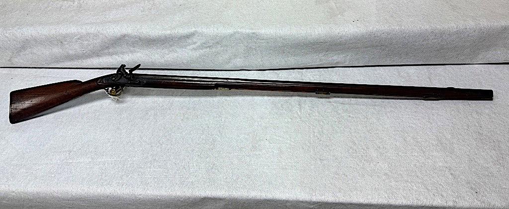 SAMUEL MOORE WARRANTED FLINT LOCK KENTUCKY STYLE RIFLE, HALF OCTAGON HALF