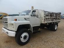 1987 Ford 8000 Flatbed Truck, s/n 1FDXK87U0HVA06925: S/A, Cat Eng., Auto, Z