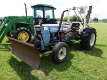Ford 2600 Tractor, s/n C650784: 2wd, Front 4-way Blade, Rear Trencher, 1851