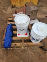 Komatsu Fuel Filters, Bucket of Emergency Rolled Oats, other misc items