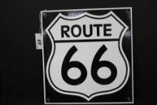 Contemporary Porcelain Route 66 Sign; 11"x11"