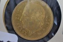 1907 Mexican Ten Peso .900 Gold Piece; MS