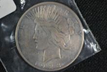 1923-S Peace Dollar; VF/XF