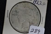 1922-P Peace Dollar; F