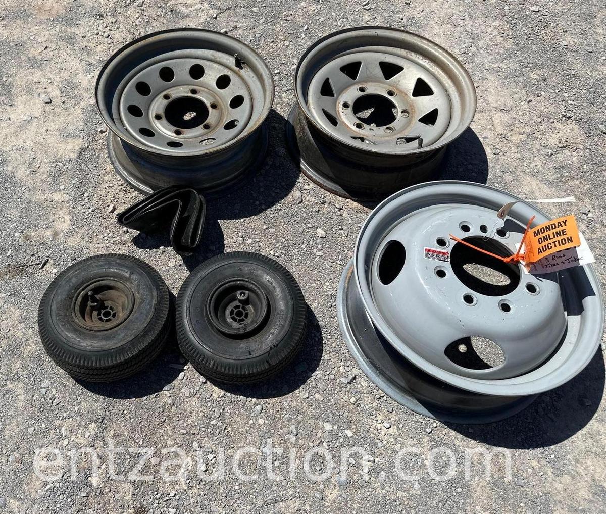 2) 6 HOLE TRAILER RIMS - 8 HOLE TRAILER RIM