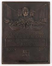 WWII GERMAN REICH INFANTRY SERVICE BRONZE PLAQUE