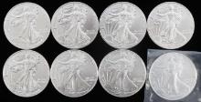 8 1 OZT .999 FINE SILVER AMERICAN EAGLE COIN LOT