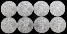 8 1 OZT .999 FINE SILVER AMERICAN EAGLE COIN LOT