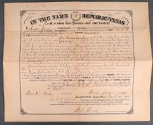 1845 ANSON JONES PESIDENT REPUBLIC OF TEXAS DOC.