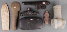 LOT 7 VINTAGE NATIVE AMERICAN CARVED STONE TOOLS