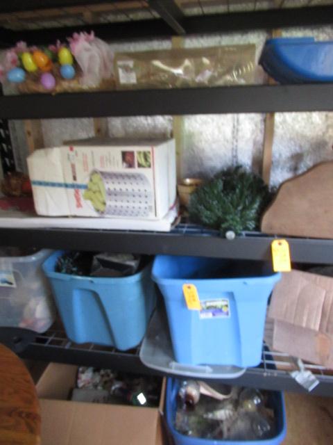 CONTENTS OF SHELVES - CHRISTMAS DECOR AND MORE