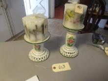 HAND PAINTED CANDLEHOLDERS