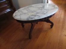 MARBLE TOP OVAL COFFEE TABLE