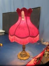 LAMP W/ RED SHADE  27 T
