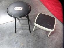 NW WITH TAG STOOL  28" AND STEP STOOL
