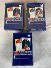 (3) 1990-91 Basketball Wax Boxes - Michael Jordan & Larry Bird On Front