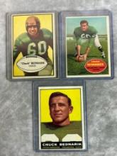 (3) Chuck Bednarik HOF 1953 Bowman #24, 1960 Topps #87, 1961 Topps #101 All - EX