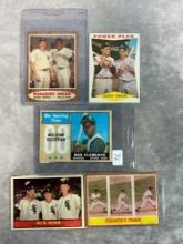 (5) 1960's Baseball Cards w/ HOF'ers - Mantle/Mays, Clemente & Others