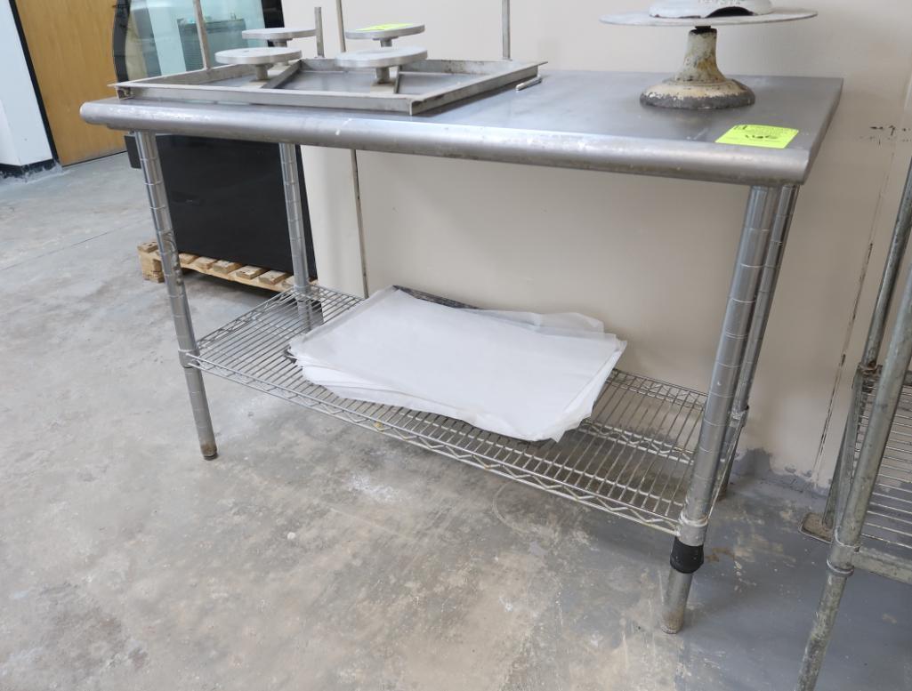 stainless table w/ wire undershelf