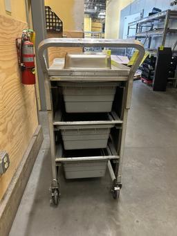 Worktop Stainless Tub Cart W/ 3 Tubs