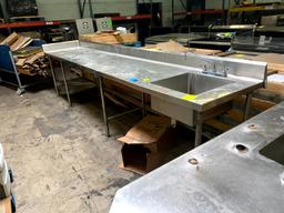 Large Stainless Table with Basin