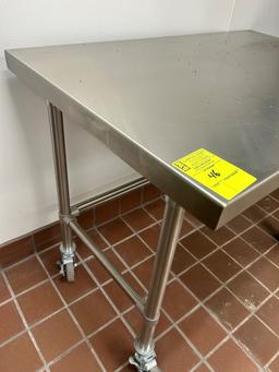 4ft Stainless Steel Table On Casters