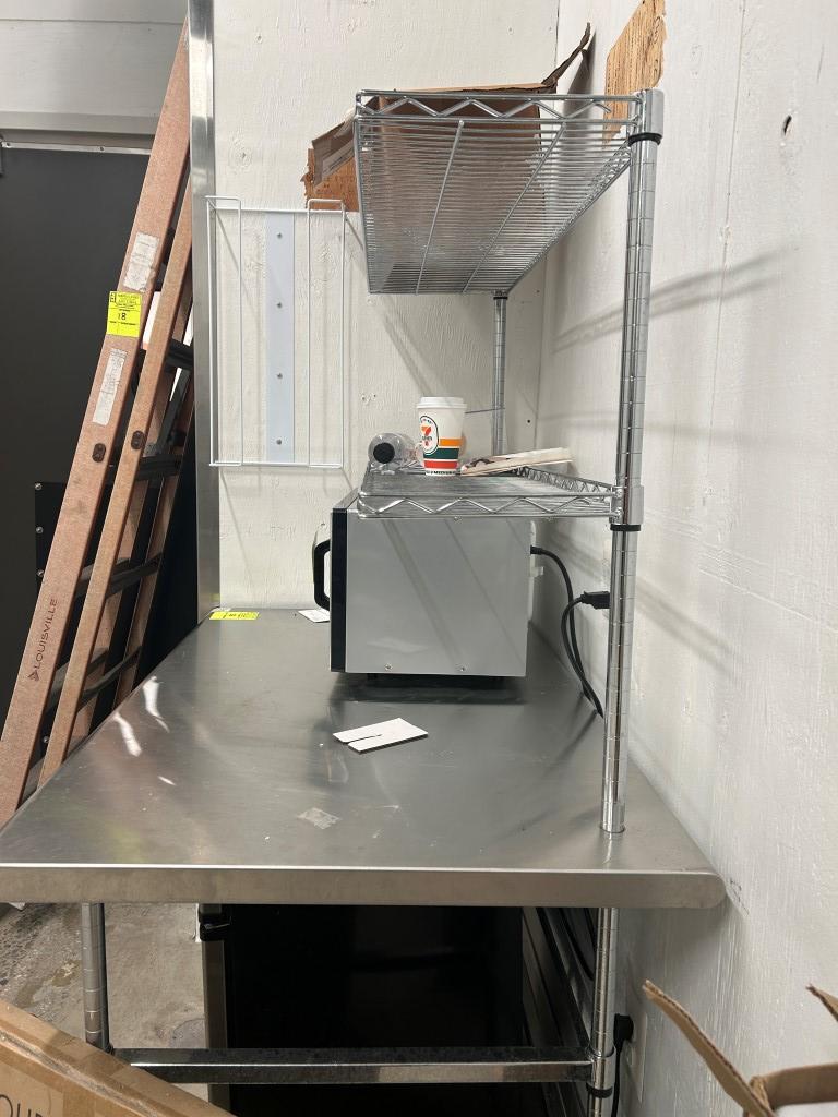4ft Stainless Steel Worktop Table W/ Overshelf