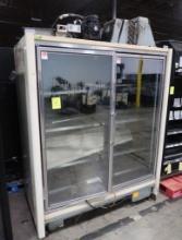 Zero Zone 2-glass door freezer merchandiser, self-contained