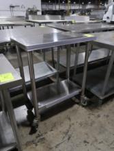 stainless equipment stand, w/ undershelf, on casters