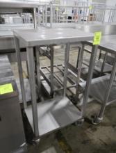stainless equipment stand, w/ undershelf, on casters