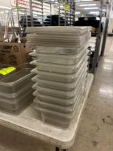 Group Of 1/3 Size Cambro Plastic Inserts And Lids