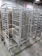 aluminum sheet pan racks, on casters