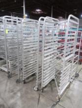 aluminum sheet pan racks, Z-style, on casters