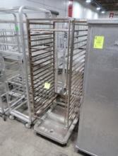 stainless roll-in oven cooking rack w/ drip tray