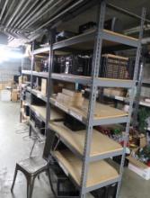 warehouse shelving, 3) sections