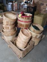 pallet of bushel barrels & baskets