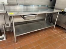 Amtekco 6ft Stainless Steel Table W/ Backsplash