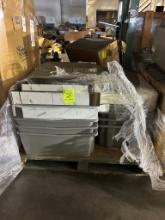 Pallet Of Stainless Steel Trays And Plastic Tubs