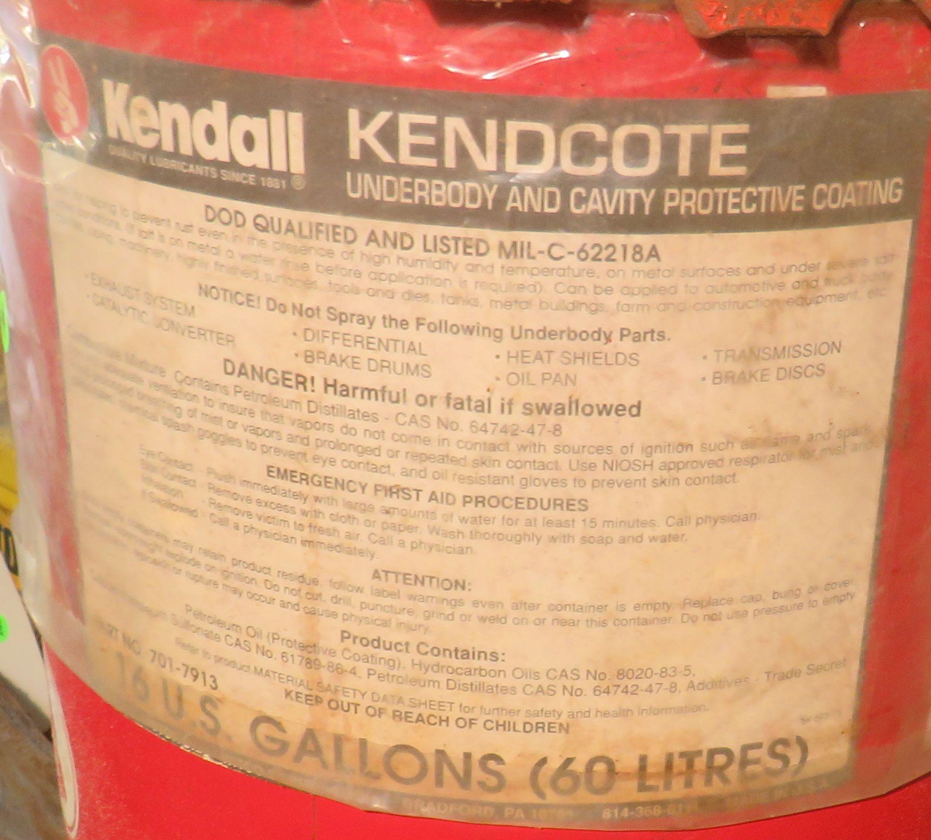 16 gal drum Kendall  Underbody and cavity protective coating