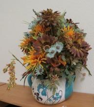 Tea Pot Planter with Fall Flowers