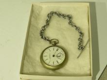 vintage Waltham pocket watch and chain (needs service)