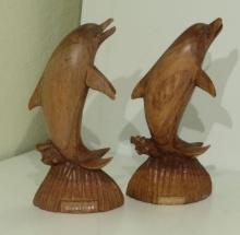 Wood Dolphin carvings 12"x 6"