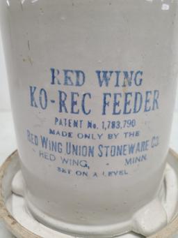 Red Wing Stoneware Chicken Feeder