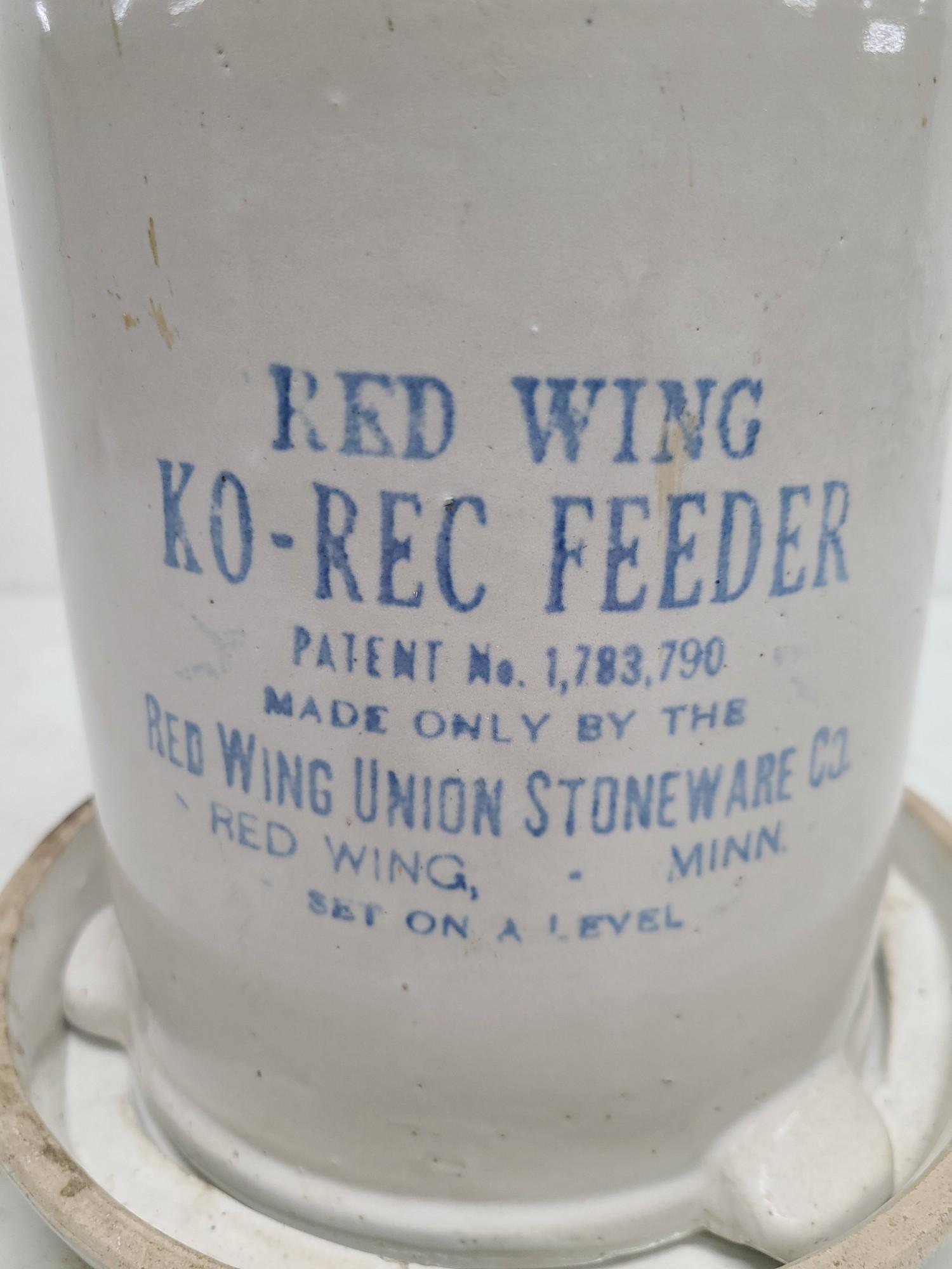 Red Wing Stoneware Chicken Feeder