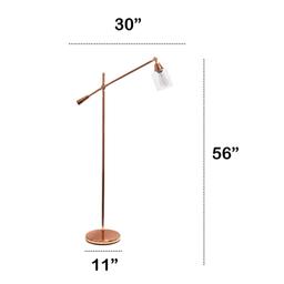 Lalia Home Swing Arm Floor Lamp With Clear Glass Cylindrical Shade LHF-5021-RG