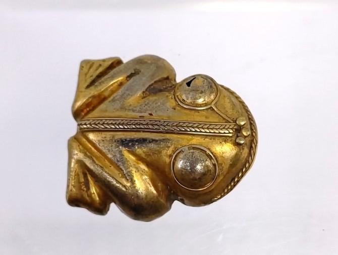 Pre-Columbian Silver Frog Gilded in Gold